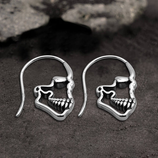 Hollow Skull Earrings in Stainless Steel