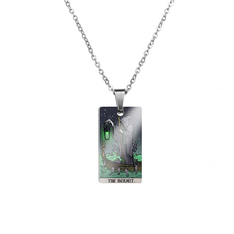 Horror Major Arcana Tarot Pendant in Stainless Steel
