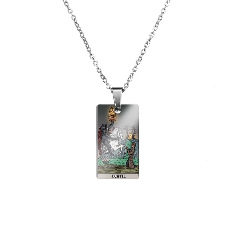 Horror Major Arcana Tarot Pendant in Stainless Steel