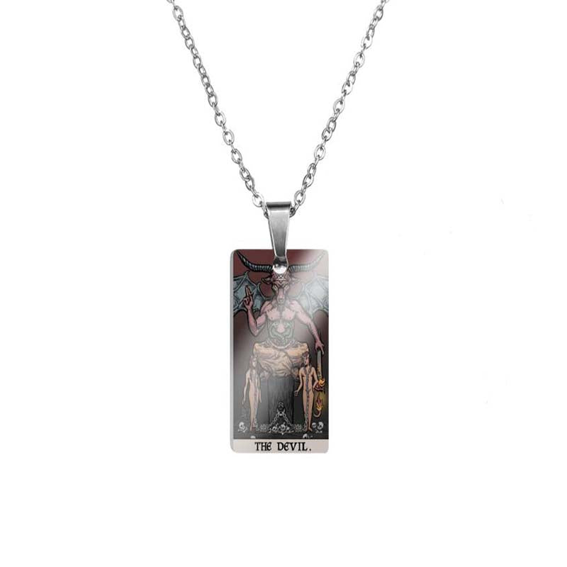 Horror Major Arcana Tarot Pendant in Stainless Steel