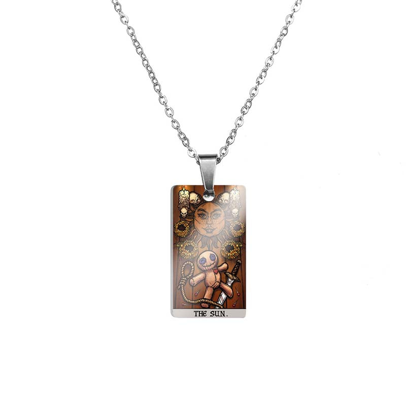 Horror Major Arcana Tarot Pendant in Stainless Steel