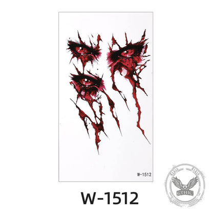 Horror Simulation Wound Halloween Temporary Tattoo Stickers