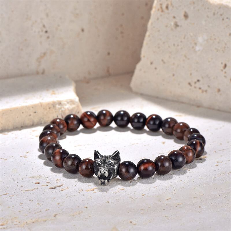 Howling Wolf Turquoise Bead Bracelet