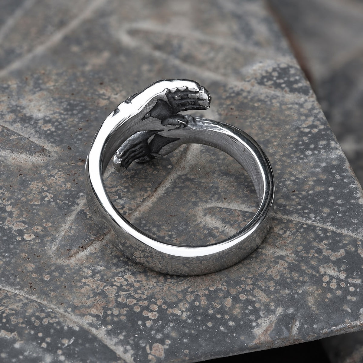 Hugging Hands Ring in Stainless Steel