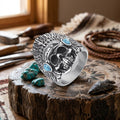 Indian Chief Skull Turquoise Stainless Steel Ring