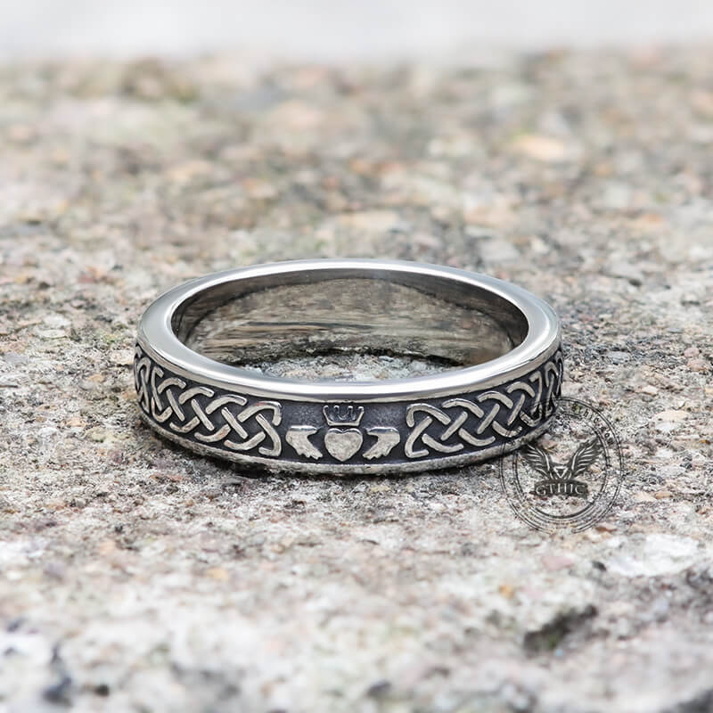 Irish Claddagh Viking Ring in Stainless Steel