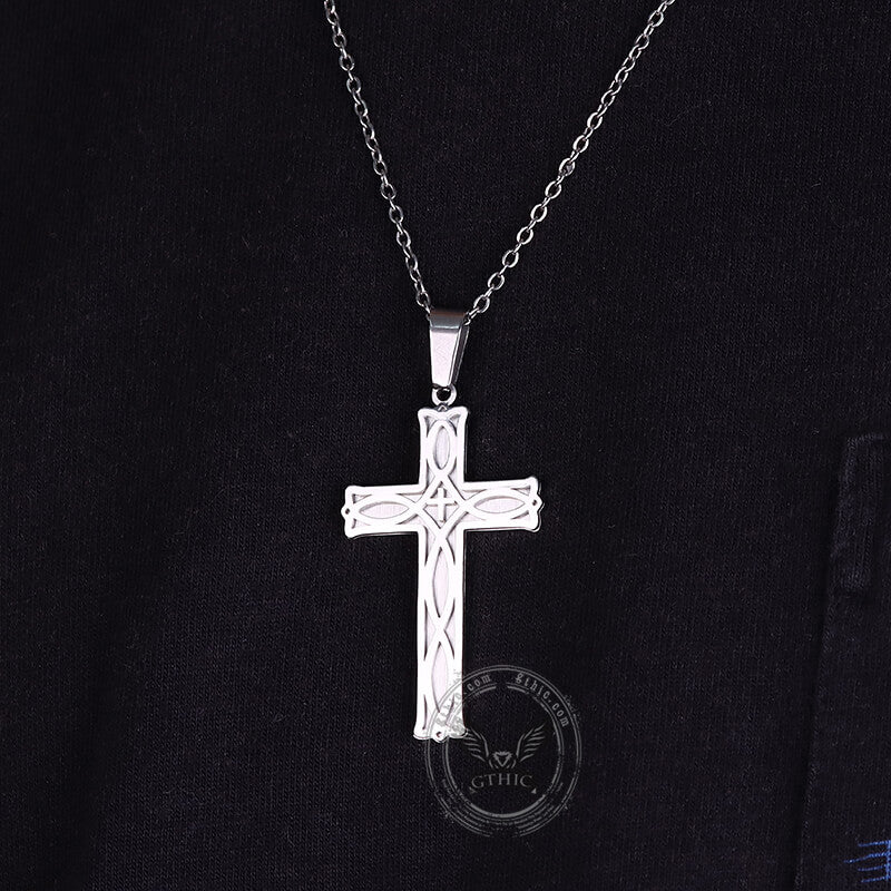 Irish Knot Cross Pendant in Stainless Steel