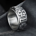 Iron Cross Ring in Stainless Steel