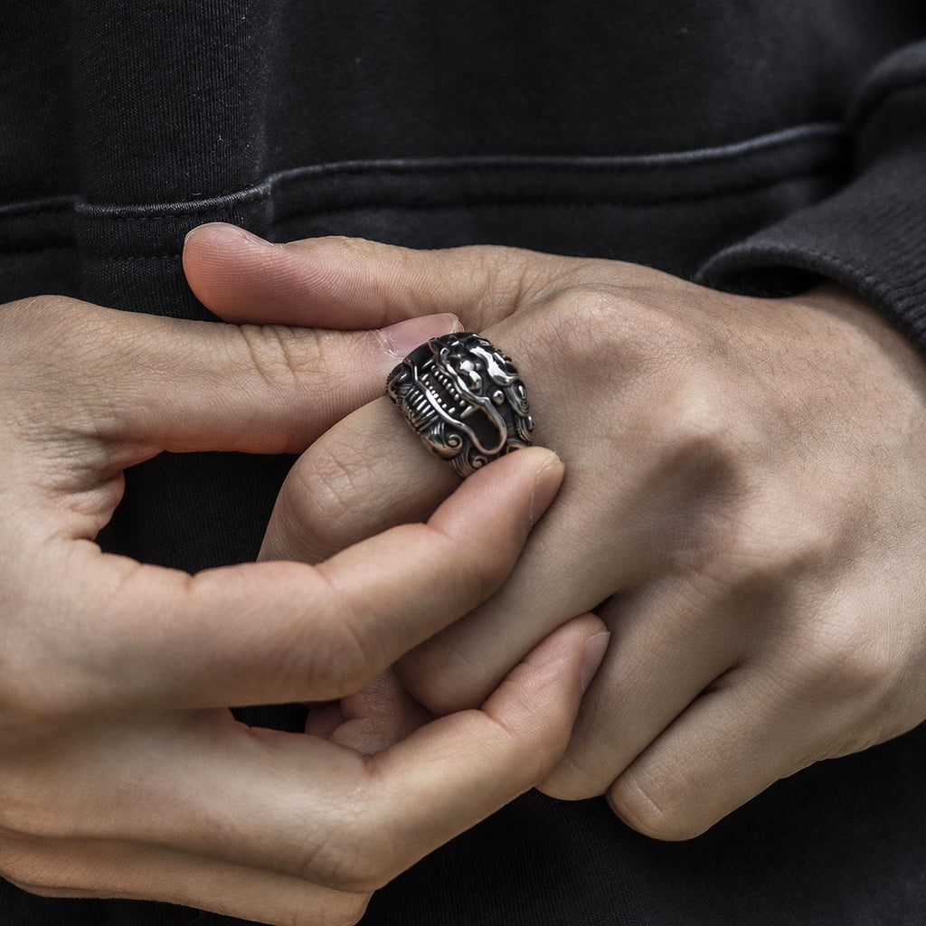 Japanese Demon Beast Ring in Stainless Steel