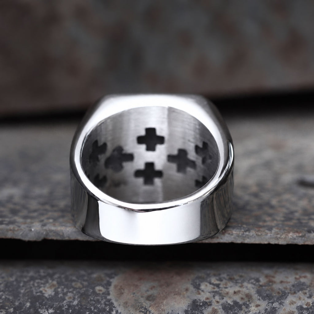 Jerusalem Cross Ring in Stainless Steel