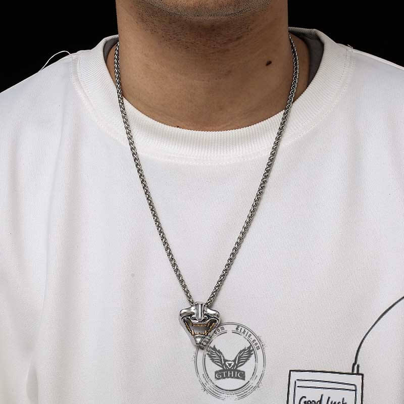Kobe Japan Fangs Ghost Pendant in Stainless Steel