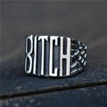 Letters BITCH Ring in Stainless Steel