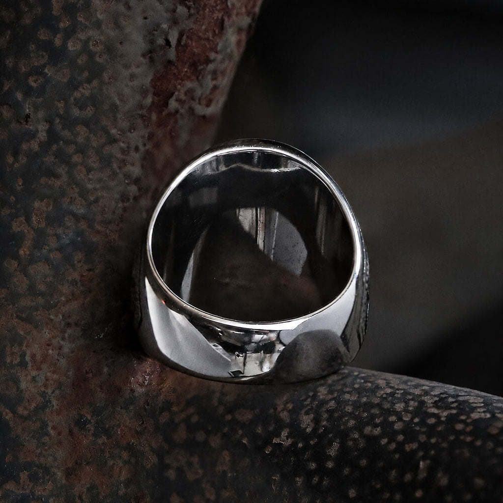 Leviathan Cross Ring in Stainless Steel