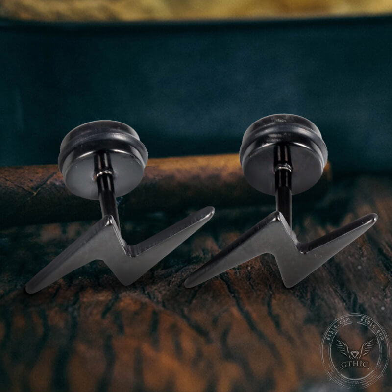 Lightning Stud Earring in Stainless Steel