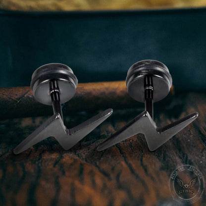 Lightning Stud Earring in Stainless Steel
