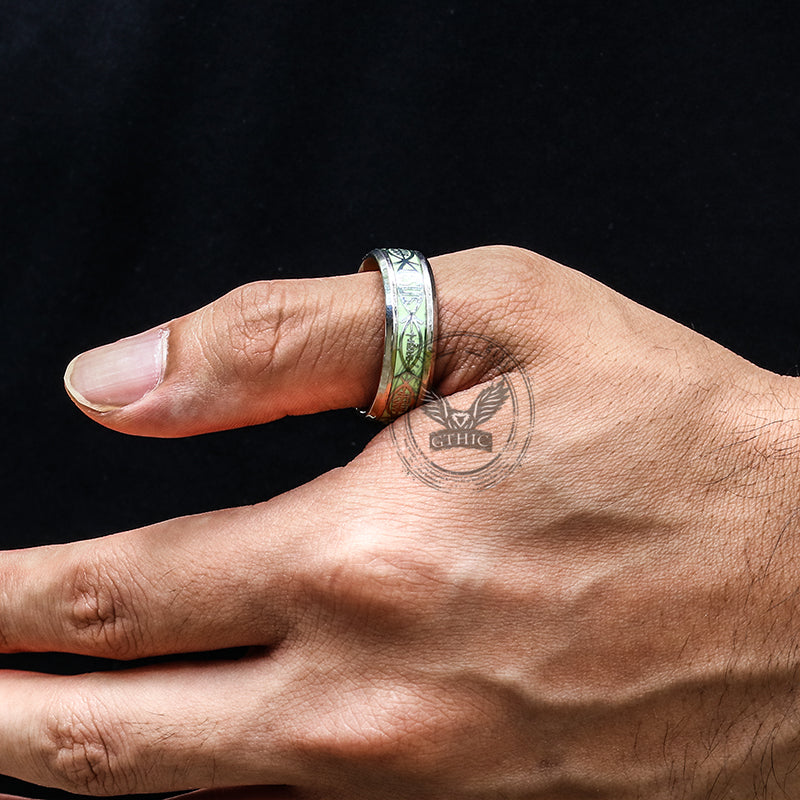 Luminous Jesus Fish Ring in Stainless Steel