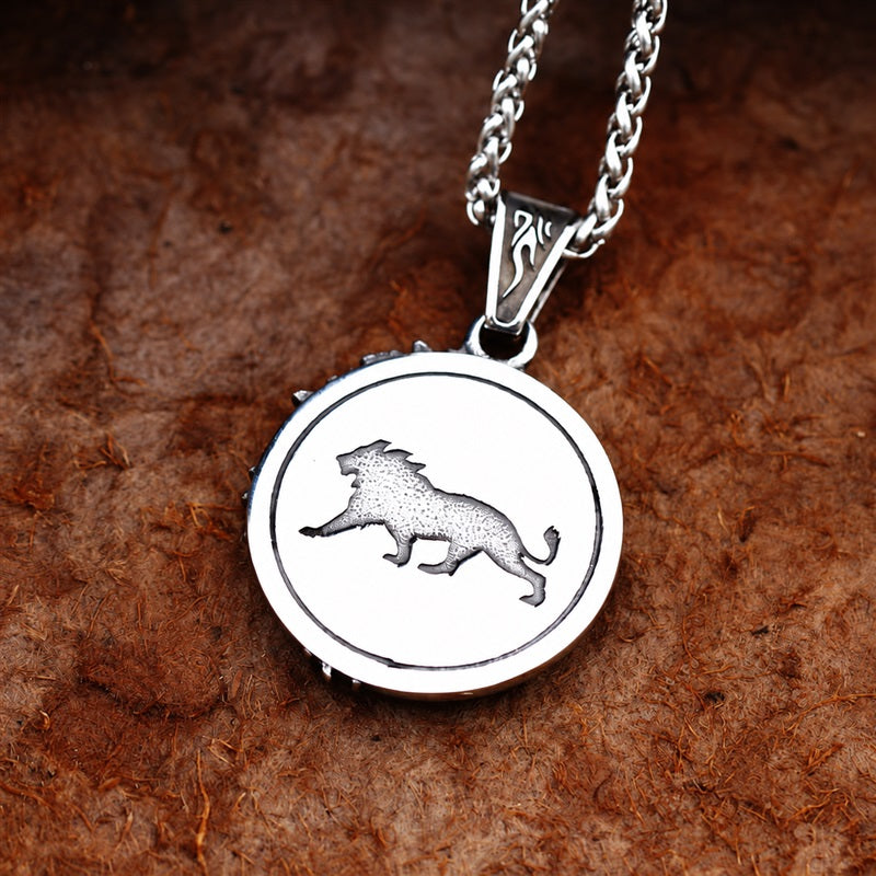Majestic Lion Head Pendant in Stainless Steel