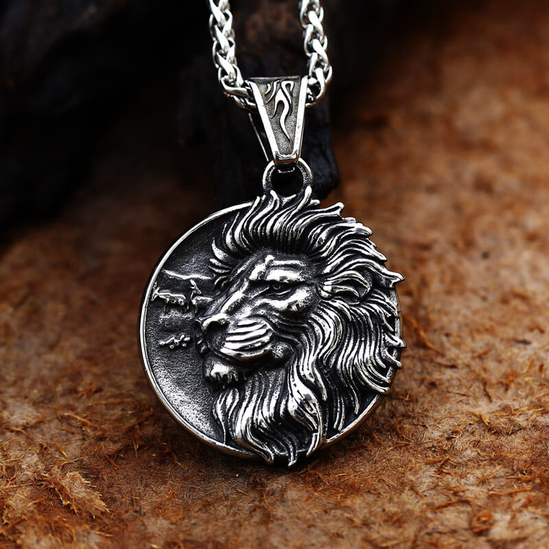 Majestic Lion Head Pendant in Stainless Steel