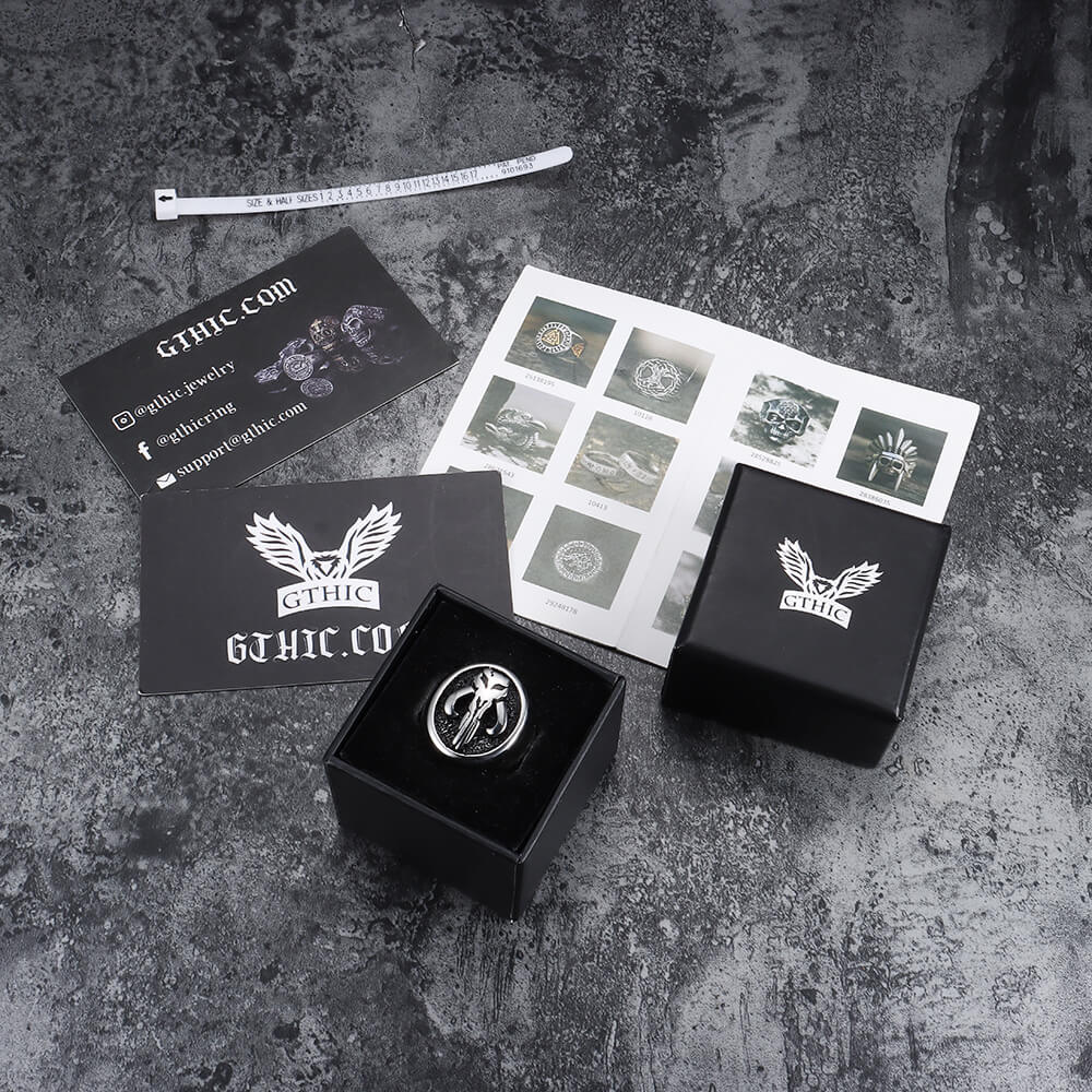 Mandalorian Symbol Stainless Steel Skull Ring