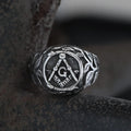 Masonic Symbol Ring in Stainless Steel