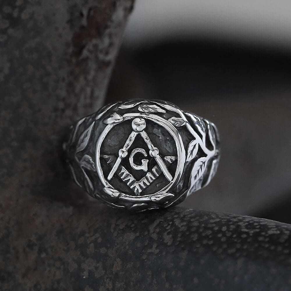 Masonic Symbol Ring in Stainless Steel
