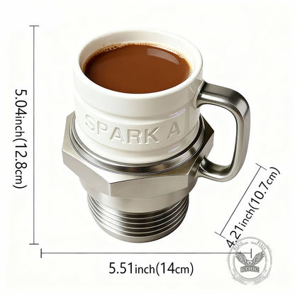 Mechanical-Style Sparkplug Creative Mug in Ceramic