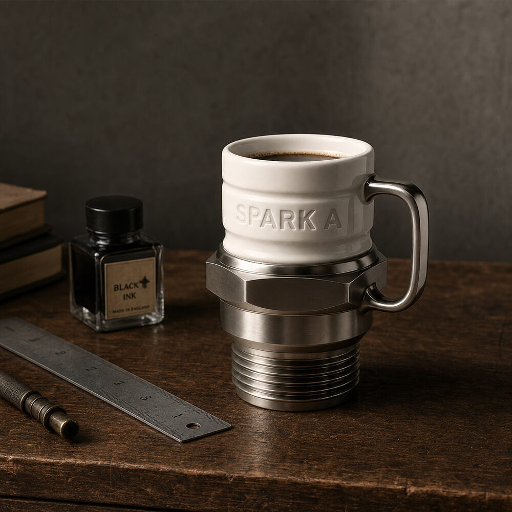 Mechanical-Style Sparkplug Creative Mug in Ceramic