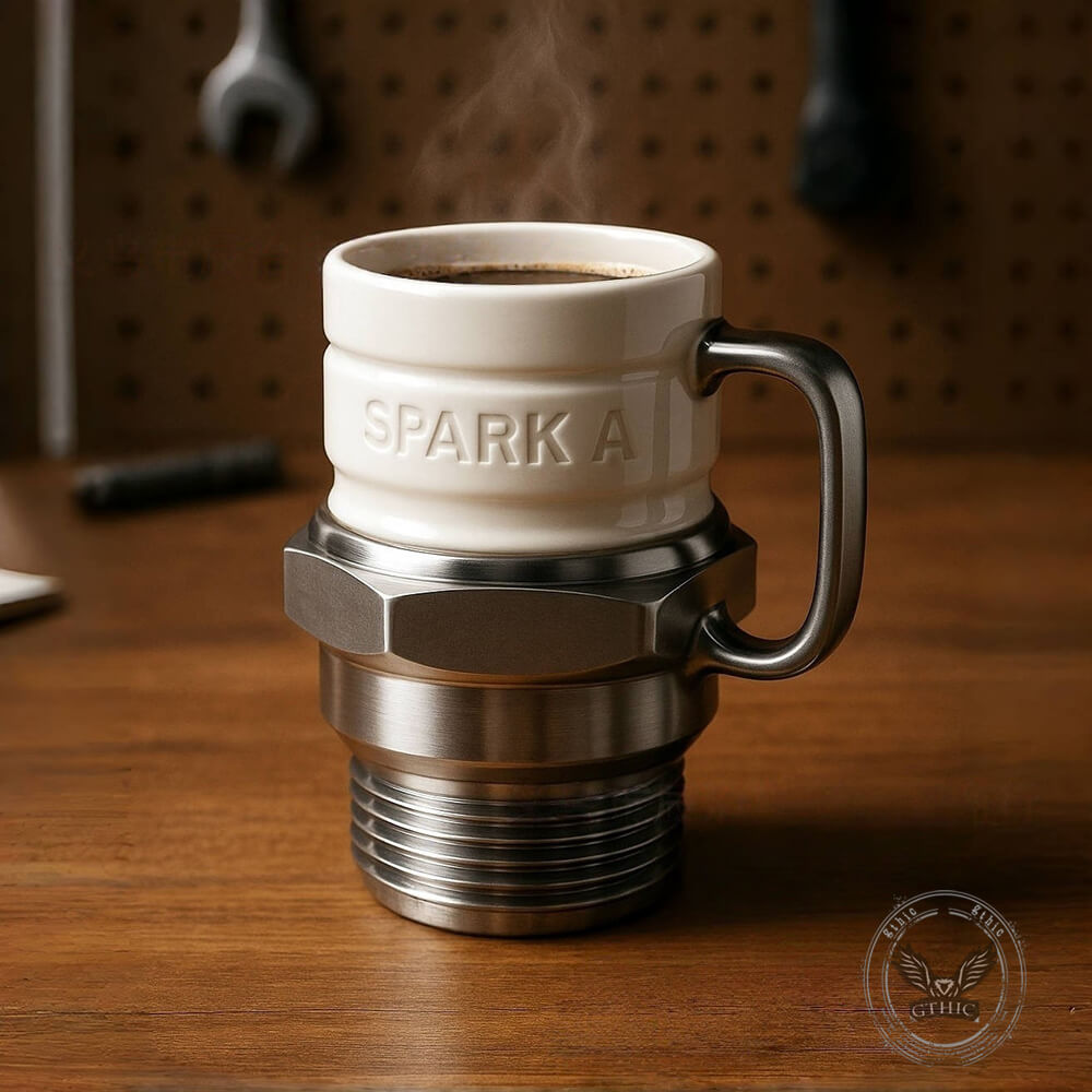 Mechanical-Style Sparkplug Creative Mug in Ceramic
