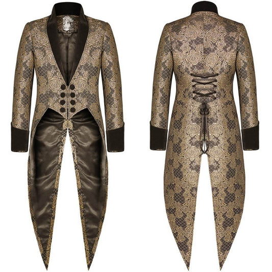 Medieval Gothic Jacquard Waisted Tuxedo Costume