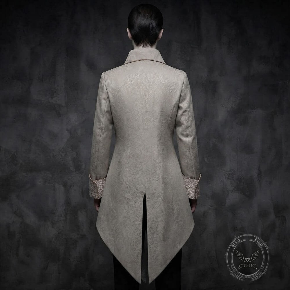 Medieval Gothic Lapel Jacquard Long Tailcoat