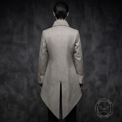 Medieval Gothic Lapel Jacquard Long Tailcoat