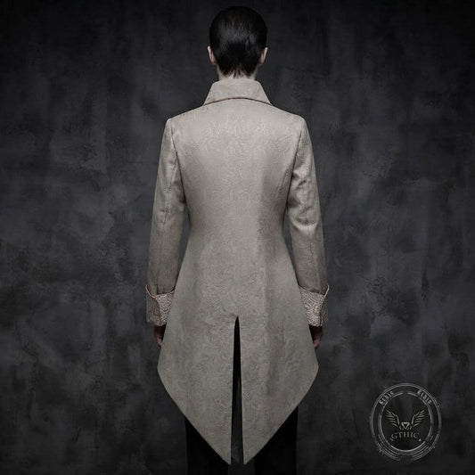 Medieval Gothic Lapel Jacquard Long Tailcoat
