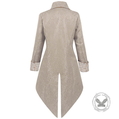 Medieval Gothic Lapel Jacquard Long Tailcoat