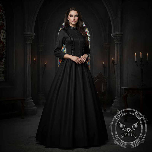 Medieval Gothic Solid Color Victorian Ball Dress