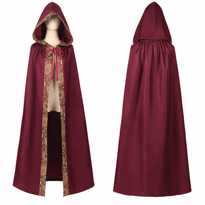 Medieval Halloween Wizard Hooded Cloak Robe