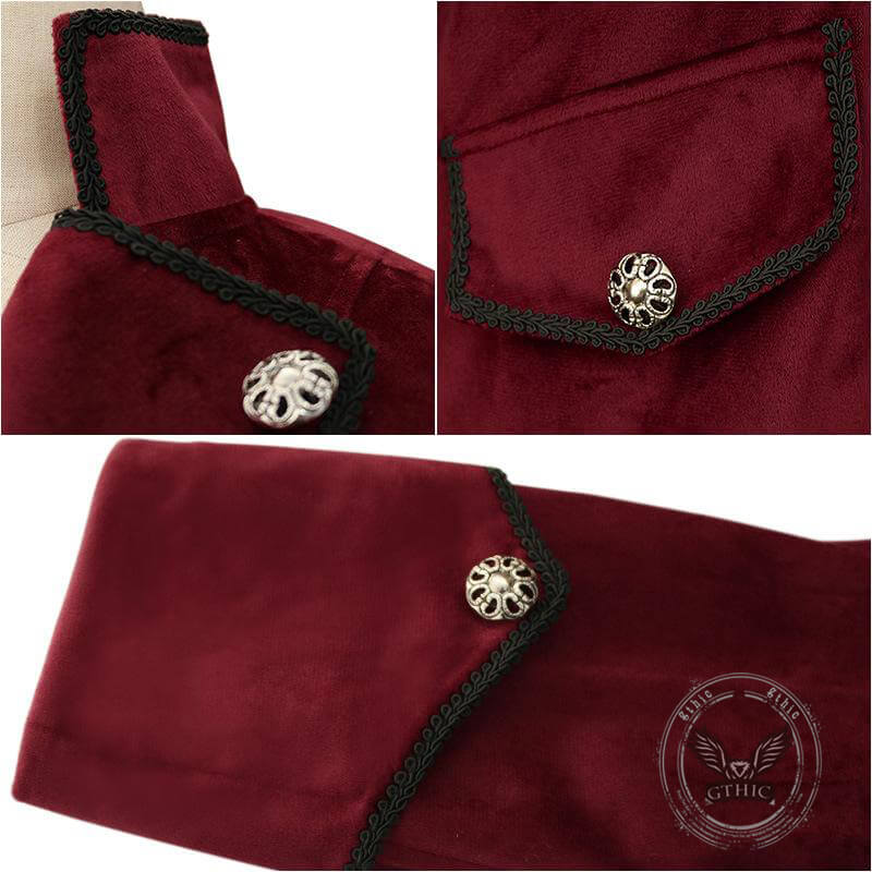 Medieval Retro Halloween Stand Collar Tuxedo Costume