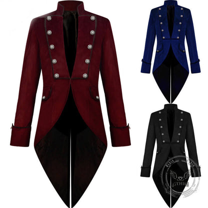 Medieval Retro Halloween Stand Collar Tuxedo Costume