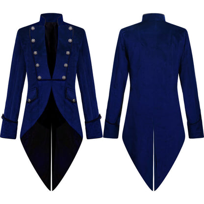Medieval Retro Halloween Stand Collar Tuxedo Costume