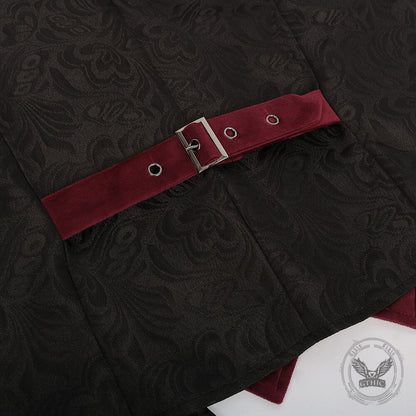 Medieval Retro Red And Black Waistcoat Costume