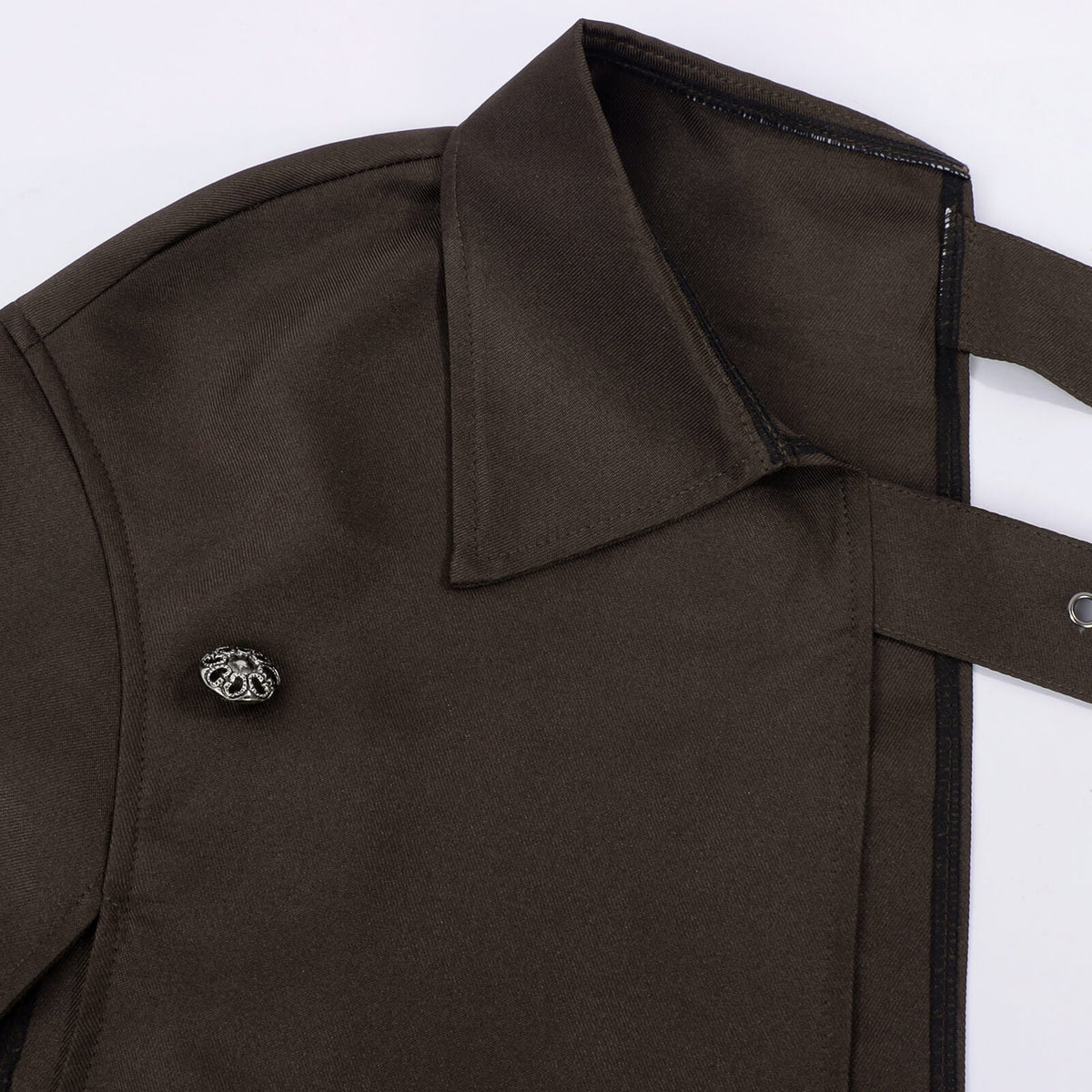 Medieval Steampunk Long One-Shoulder Cloak
