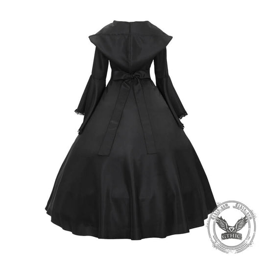 Medieval Witch Halloween Hooded Dress