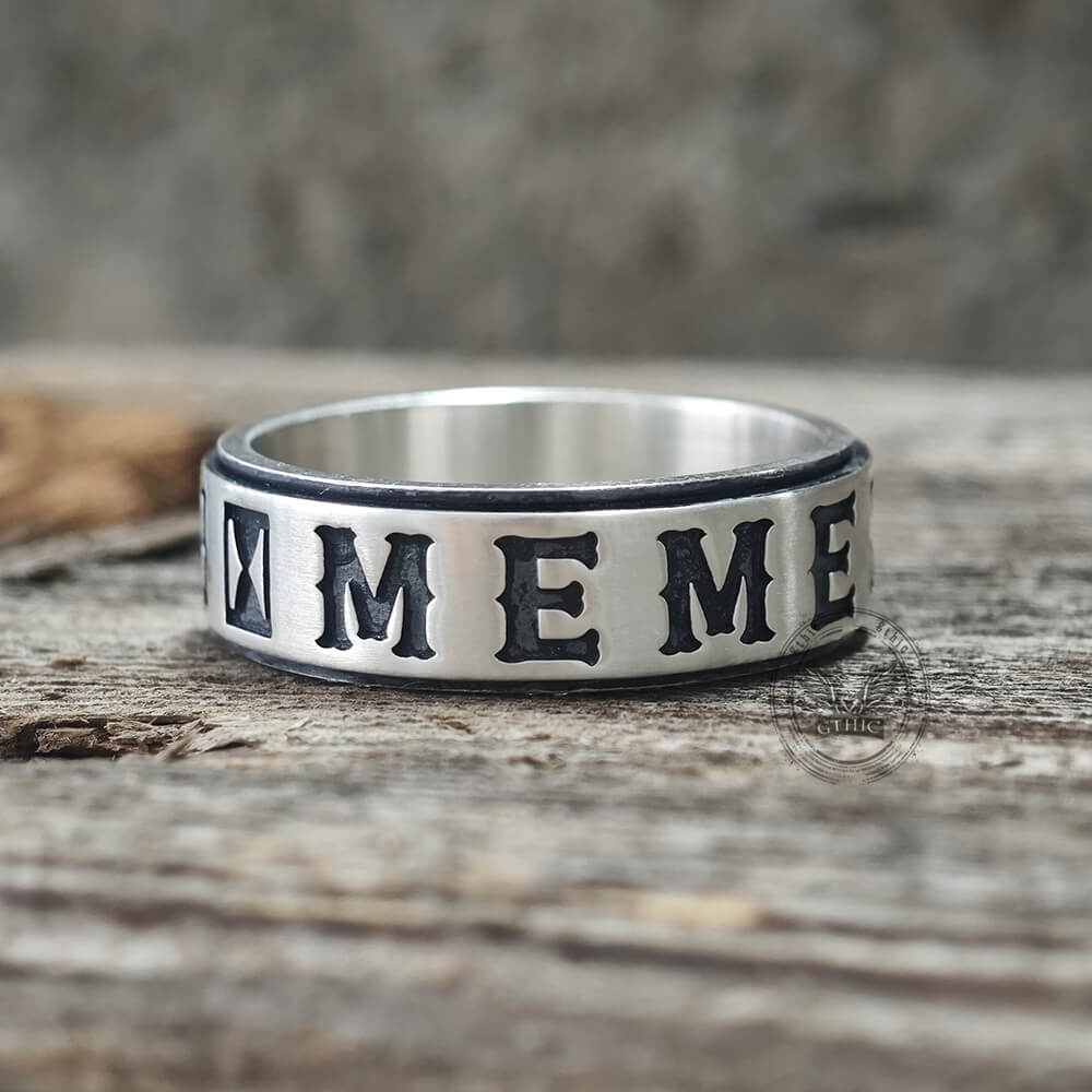 Memento Mori Letters Skull Sterling Silver Ring