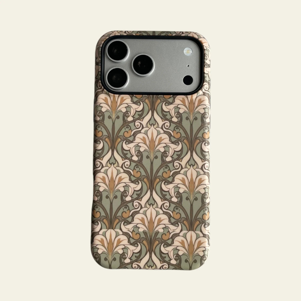 Art Nouveau Sage Floral Matte Case for iPhone 15-17 Series - MagSafe | Narovik