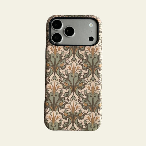 Art Nouveau Sage Floral Matte Case for iPhone 15-17 Series - MagSafe | Narovik