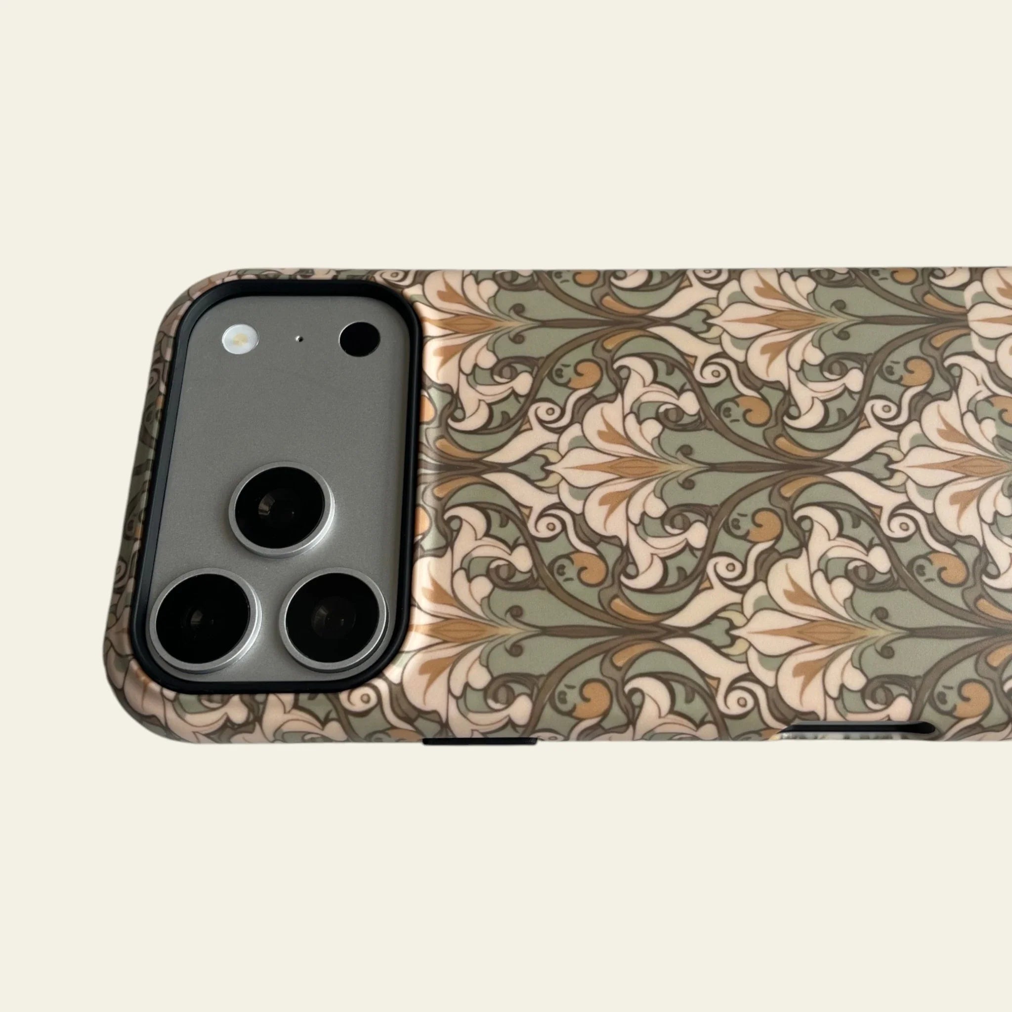 Art Nouveau Sage Floral Matte Case for iPhone 15-17 Series - MagSafe | Narovik