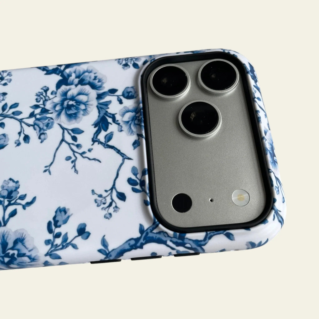 Blue Chinoiserie Floral Matte Case - MagSafe Compatible