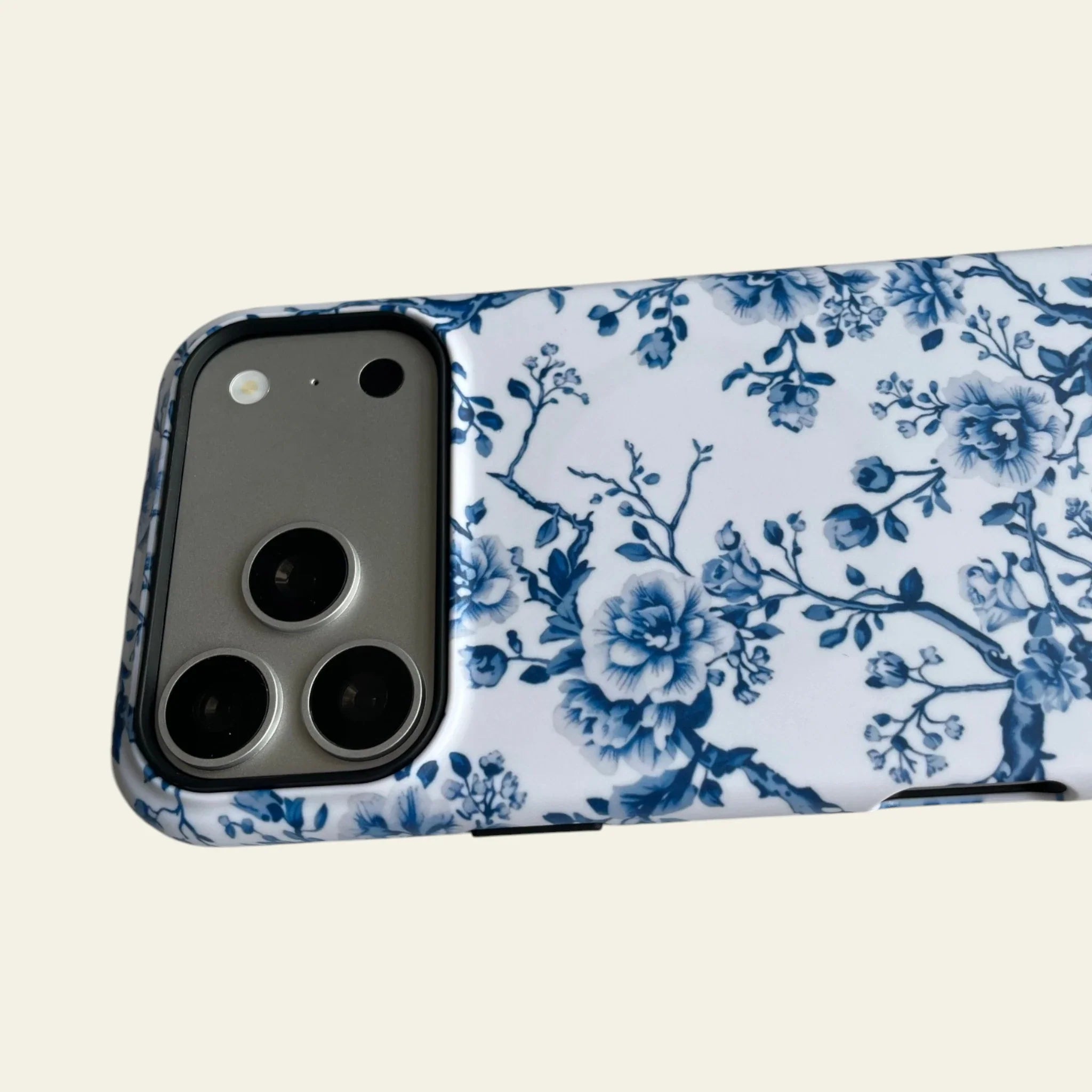 Blue Chinoiserie Floral Matte Case - MagSafe Compatible