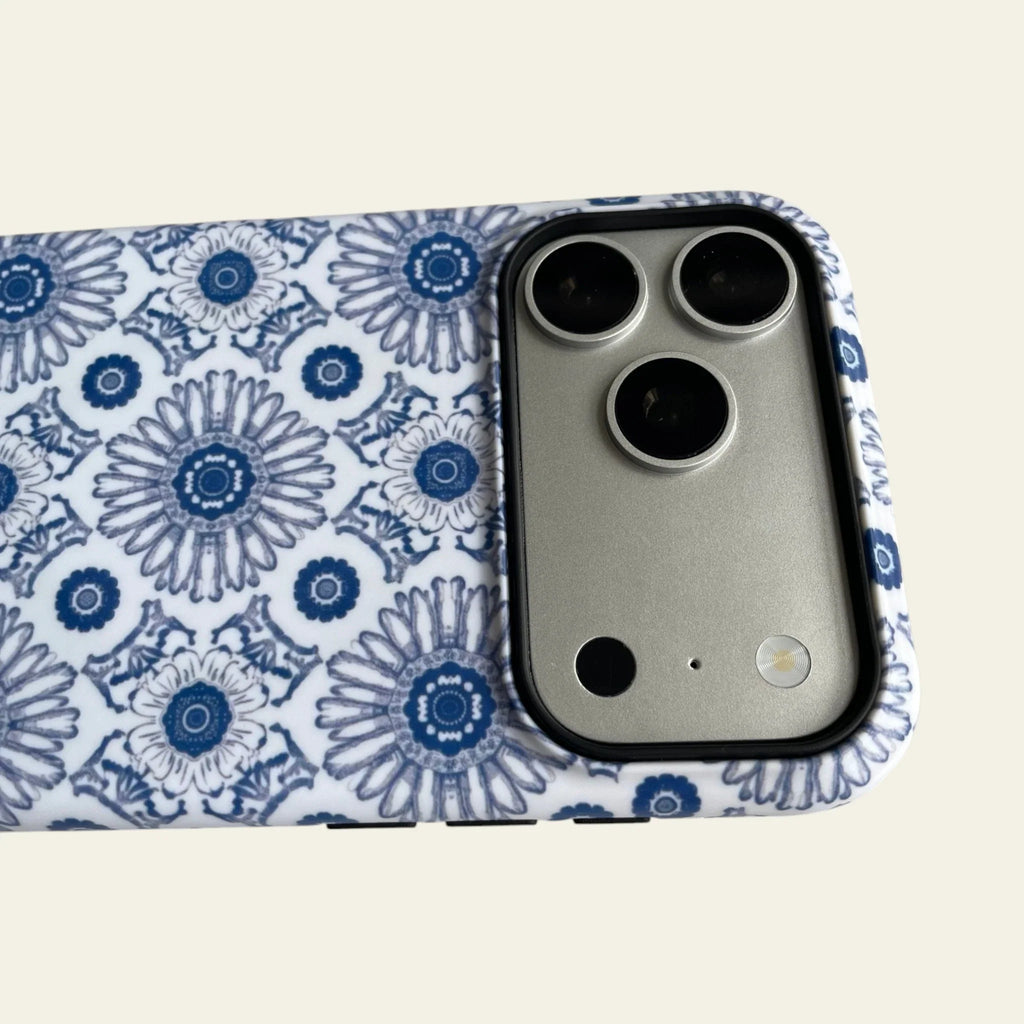Blue Heritage Kaleidoscope Matte Case - MagSafe Compatible