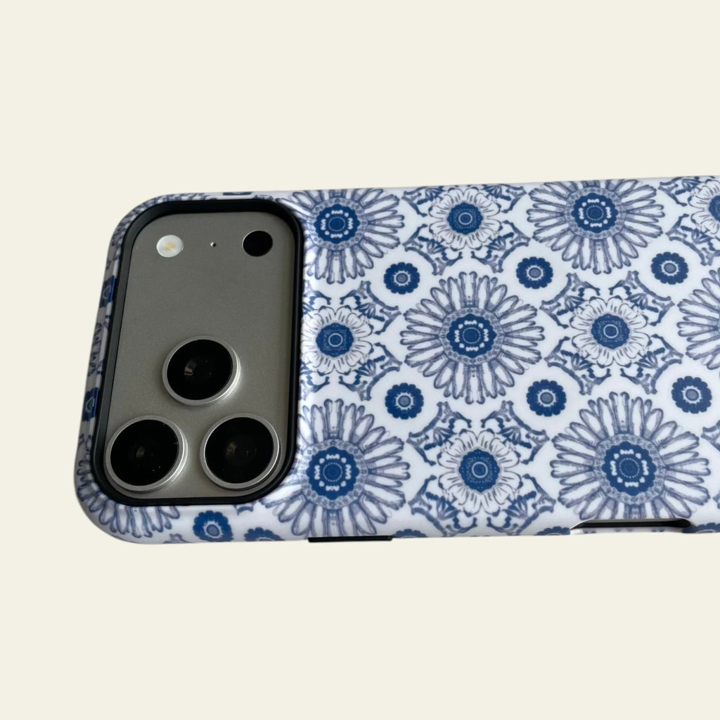 Blue Heritage Kaleidoscope Matte Case - MagSafe Compatible