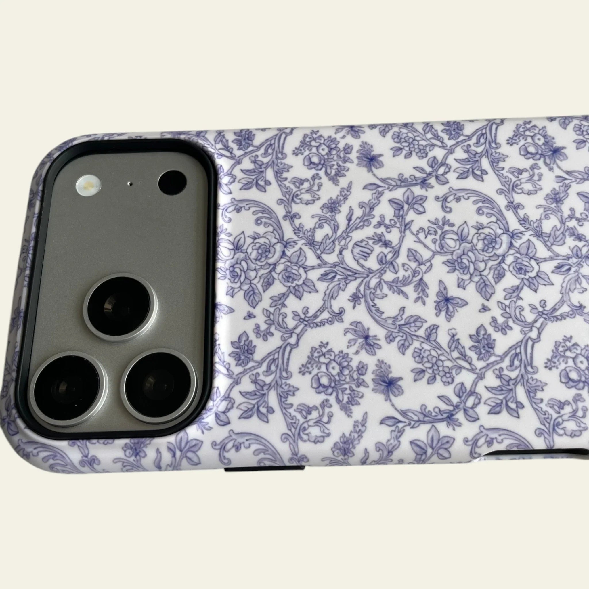 Blue Toile Floral Matte Case - MagSafe Compatible